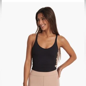 Vuori Black Rib Crop Tank Top